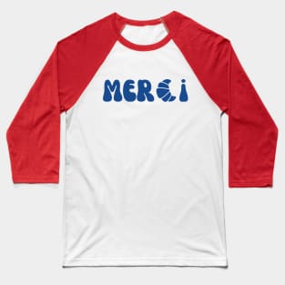 Merci Croissant Francophile Graphic Baseball T-Shirt